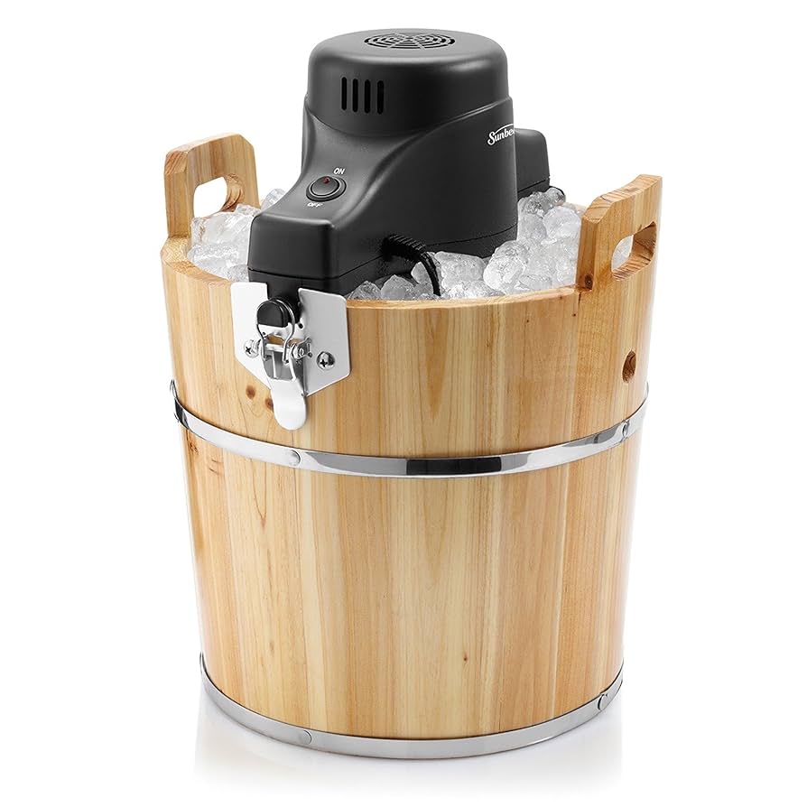 Amazon.com: Sunbeam FRSBWDBK- NP 4-Quart Ice Cream Wooden